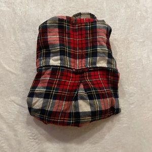 Plaid button down collared shirt